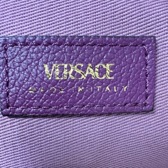 Versace Purple Clutch with Gold Medusa Emblem - Picture 5 of 5